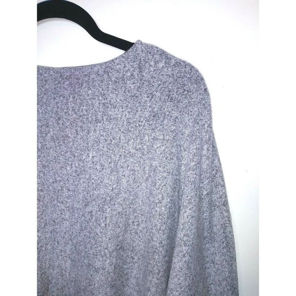 H&M Boxy Knit Top angel sleeves Sz M Gray textured soft boat neck long sleeves - Picture 3 of 9